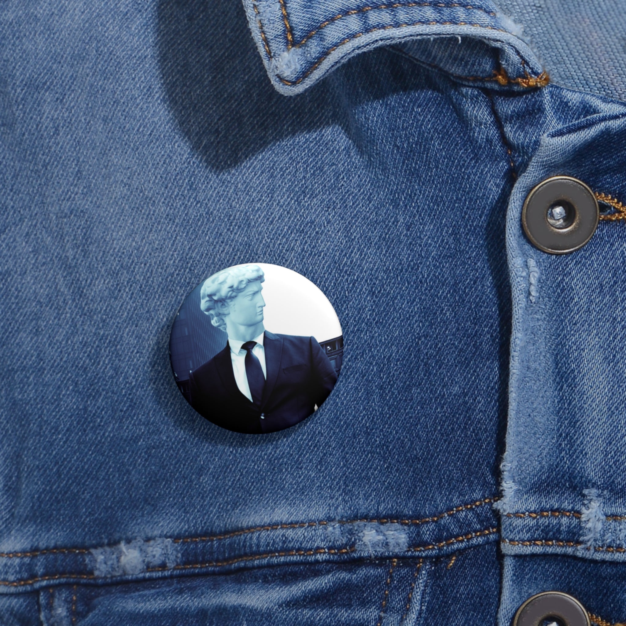 Statue Man Abstract Geometric Art Pin