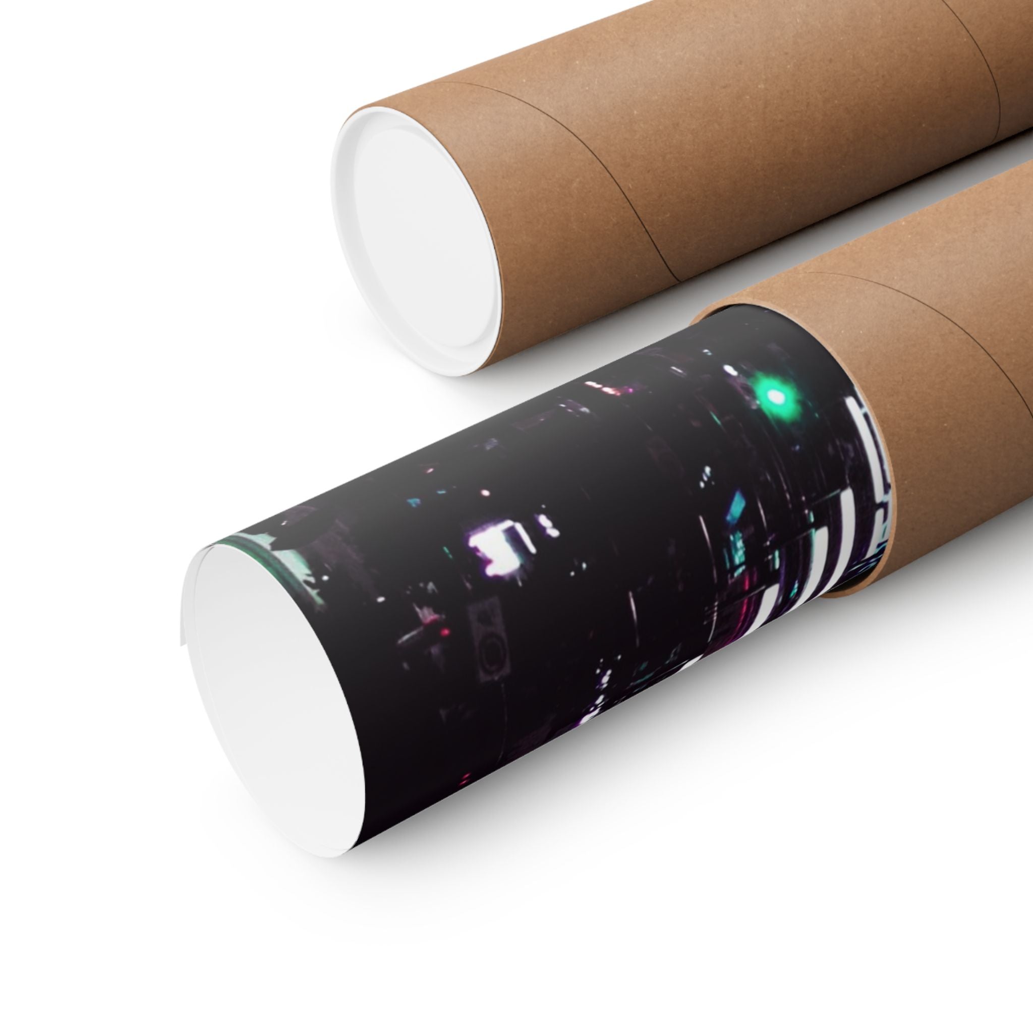 Cyberpunk Slick Street Poster - Neon Alley Art Print