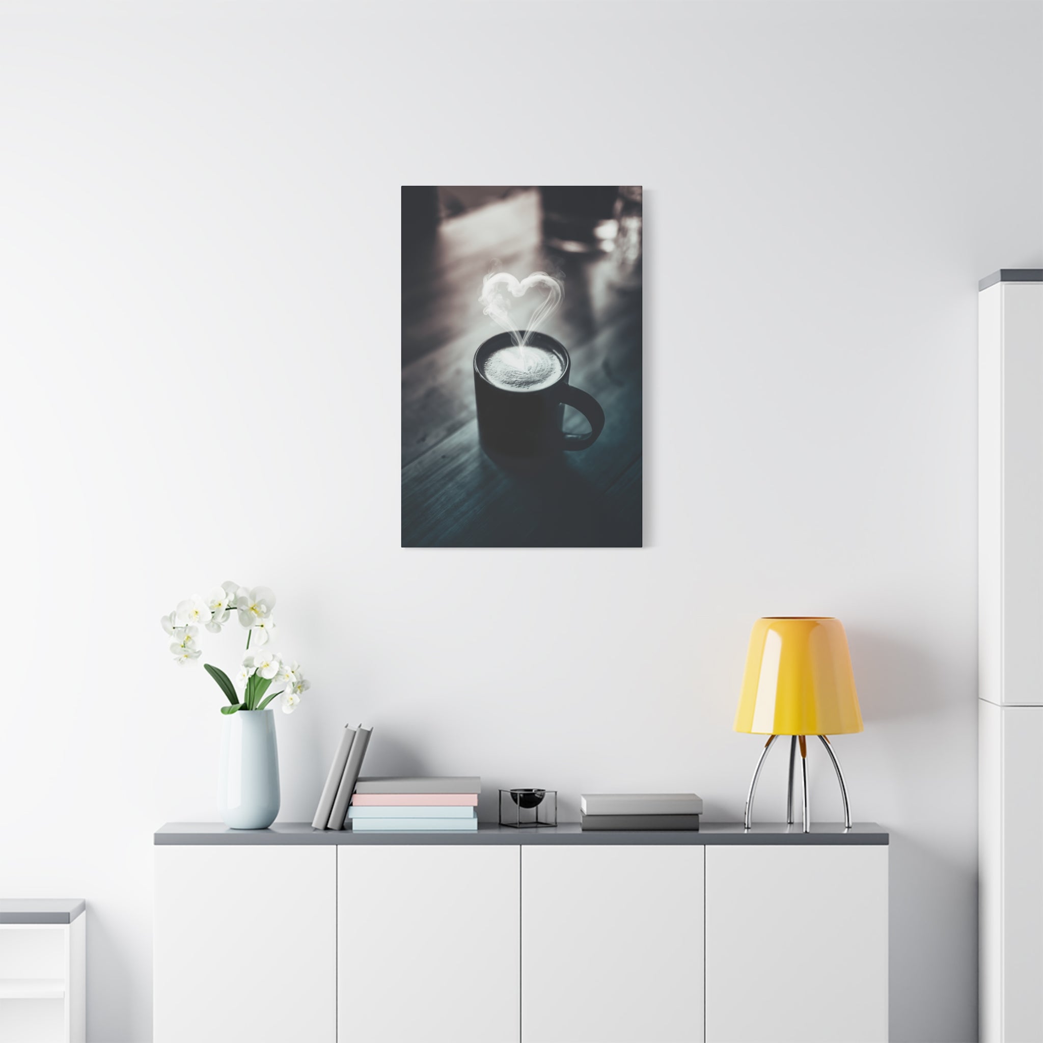 Coffee Love Kitchen Canvas Wall Art - Rustic Cafe Decor