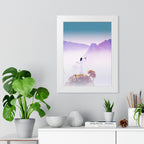 Mountain Spirit Framed Poster - Misty Landscape Nature Wall Art