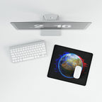 Earth Glitched Mouse Pad - Geometric Glitch Desk Mat