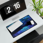 Cosmic Frosted City Desk Mat - Galactic Skyline Mouse Pad