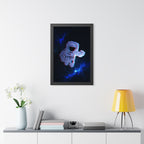 Scanline Spaceman Framed Poster - Retro CRT Astronaut Wall Art