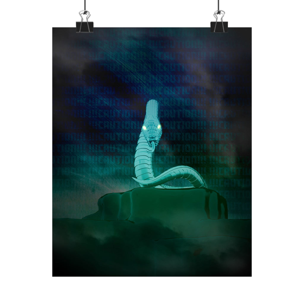 Snake Bite Poster - Caution-Theme Serpent Art Print
