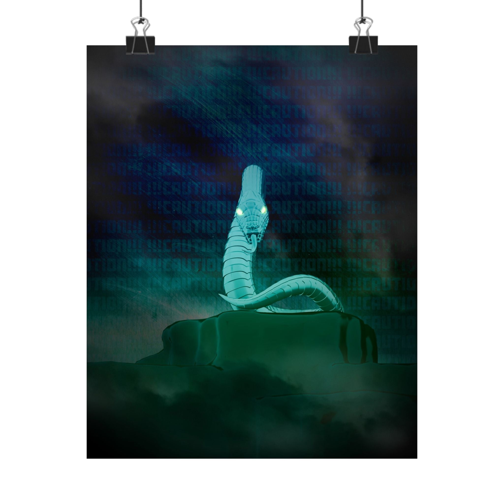 Snake Bite Poster - Caution-Theme Serpent Art Print