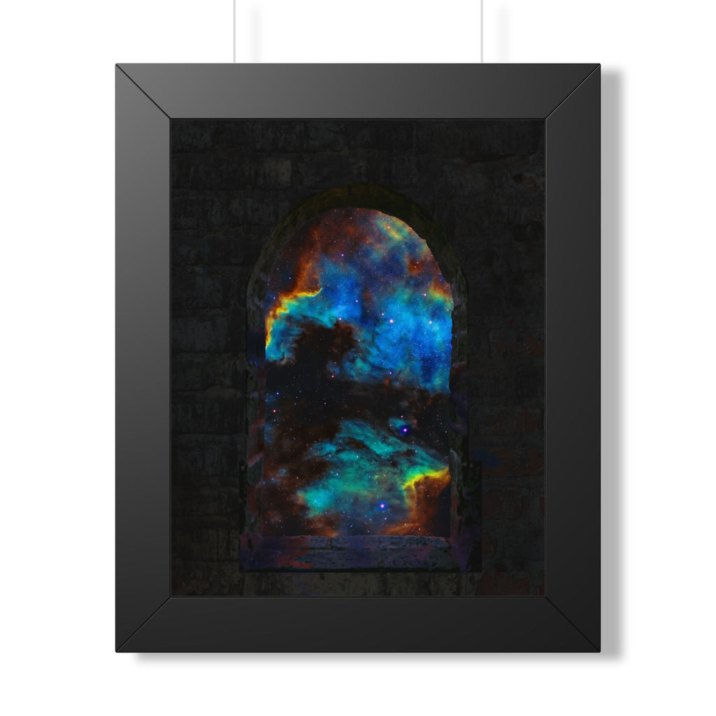 Stellar Castle Window Framed Poster - Galaxy Cosmos Wall Art