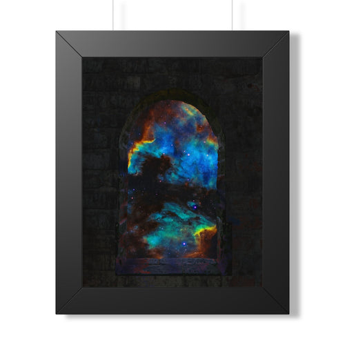 Stellar Castle Window Framed Poster - Galaxy Cosmos Wall Art
