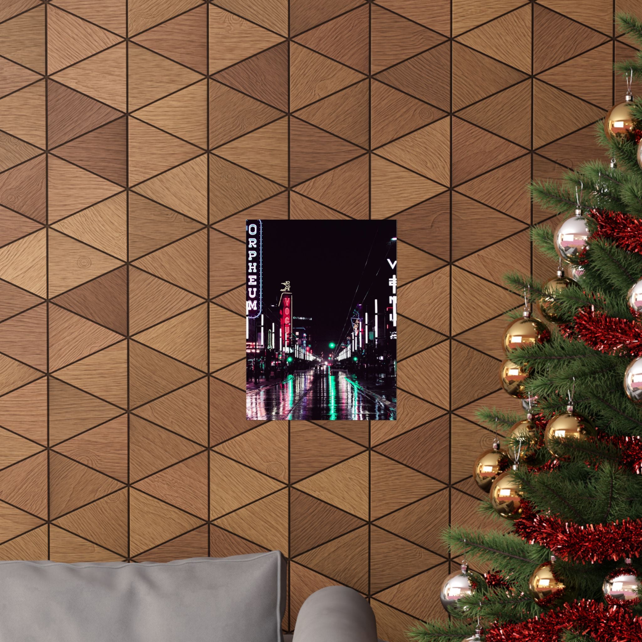 Cyberpunk Slick Street Poster - Neon Alley Art Print