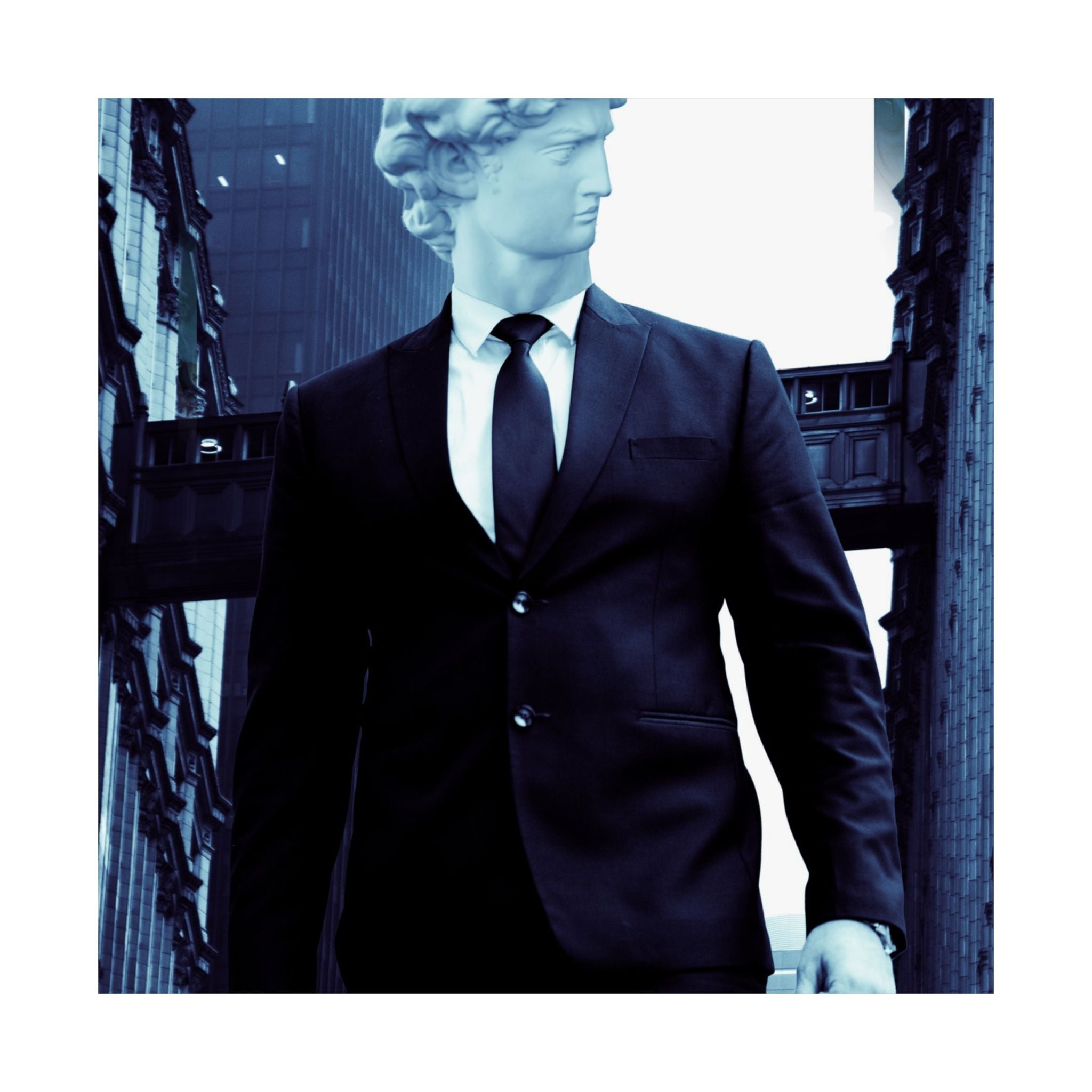 Statue Businessman Stylish Matte Vertical Poster - Modern Art Decor for Home & Office - Premium Quality
