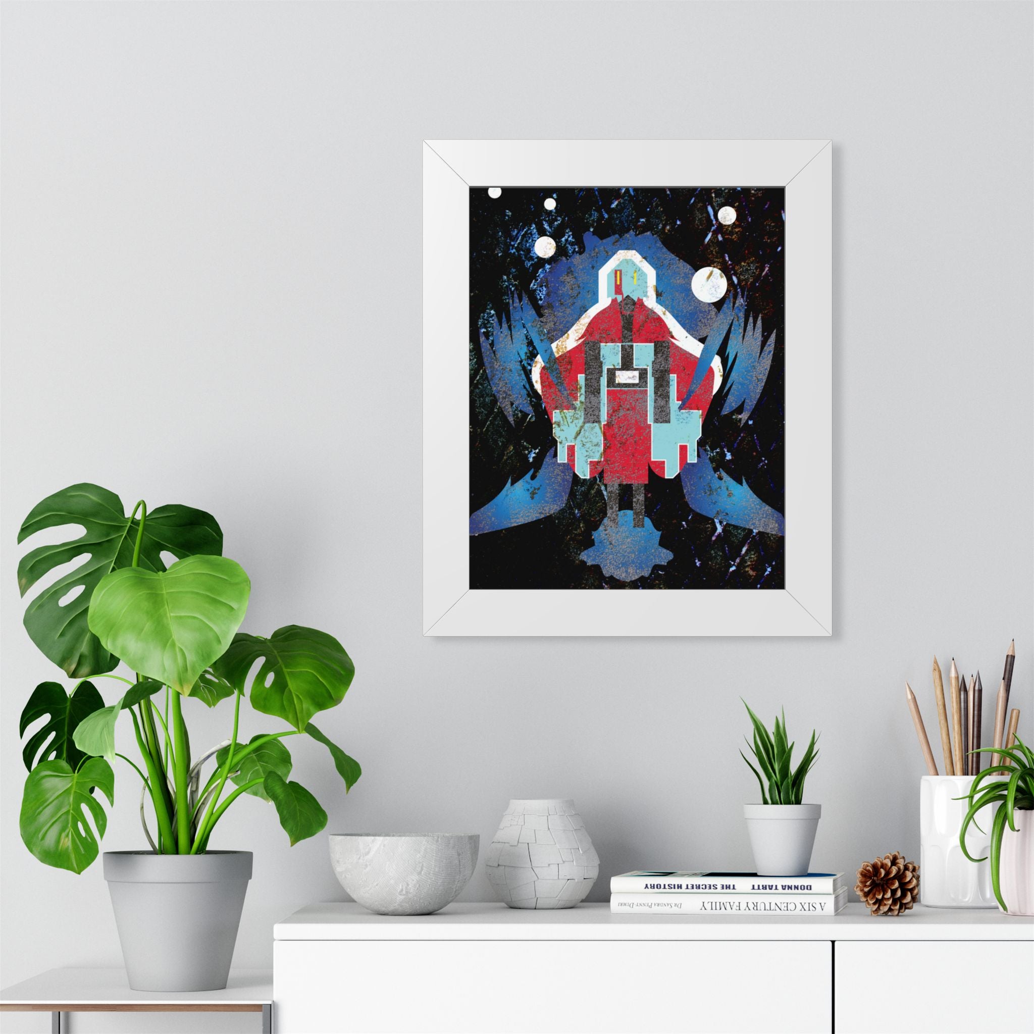 Vibrant Framed Vertical Poster - Unique Geometric Art for Home Decor - Perfect Gift for Art Lovers
