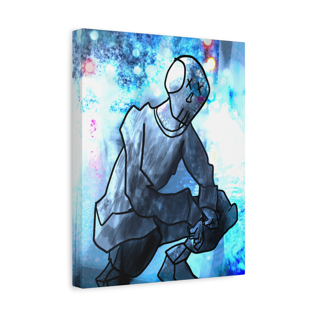 Robot Man Canvas Wall Art - Cyberpunk Android Dystopian Decor