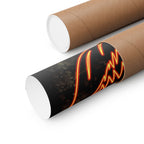Neon Pumpkin Poster - Spooky Halloween Orange & Black Art Print