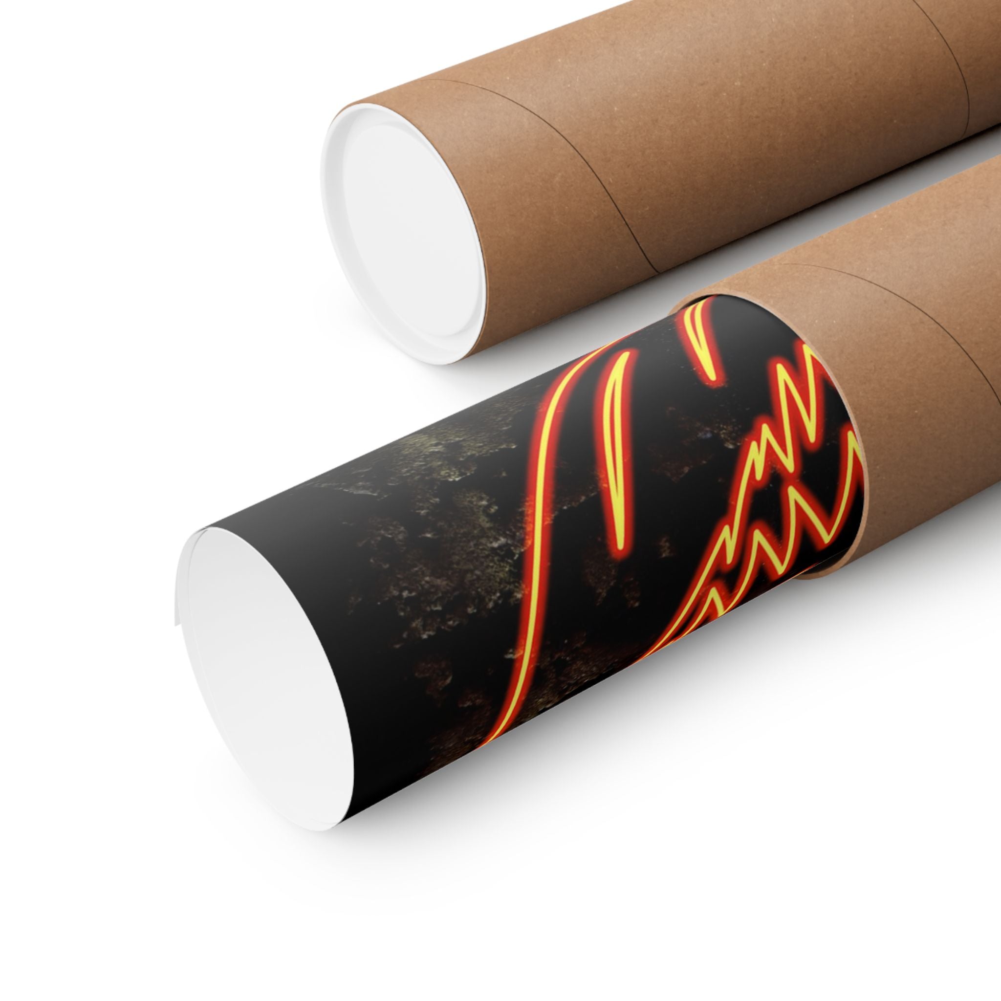 Neon Pumpkin Poster - Spooky Halloween Orange & Black Art Print