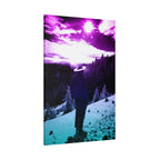 Winter Aurora Light Snowy Forest Canvas Art | Northern Lights Arctic Landscape Wall Decor