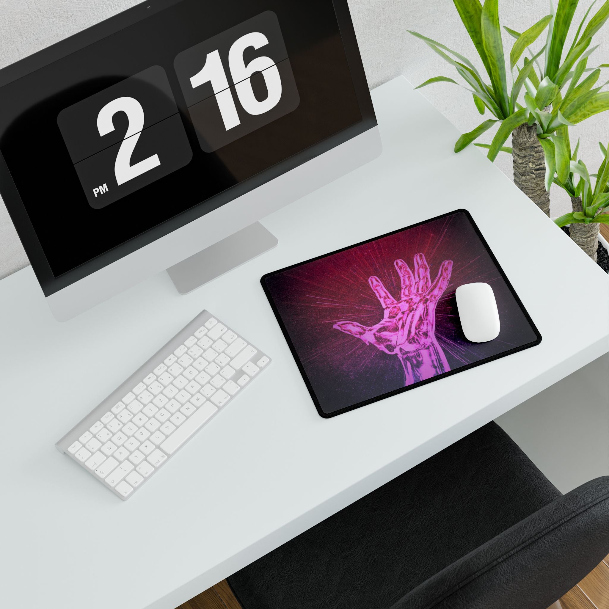 Hand of the Stars Desk Mat - Mystical Nebula Galaxy Mouse Pad