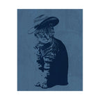 Grey Tabby in a Sunhat Poster - Cute Cat Art Print