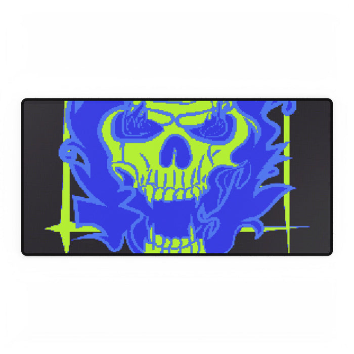 Skull of Mental Fire Desk Mat - Psychedelic Flaming Skull Mouse Pad