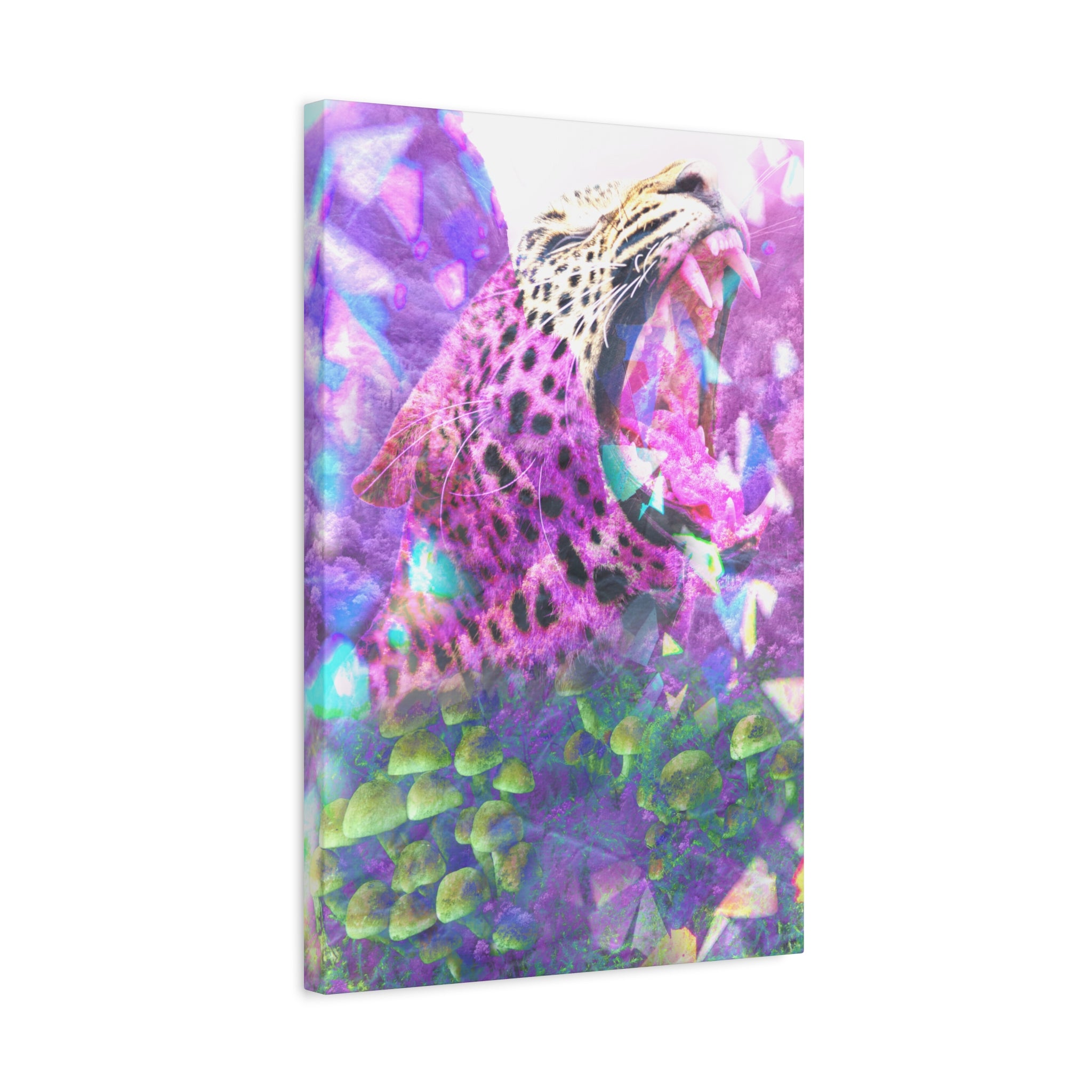 Vibrant Roaring Leopard Matte Canvas Wall Art