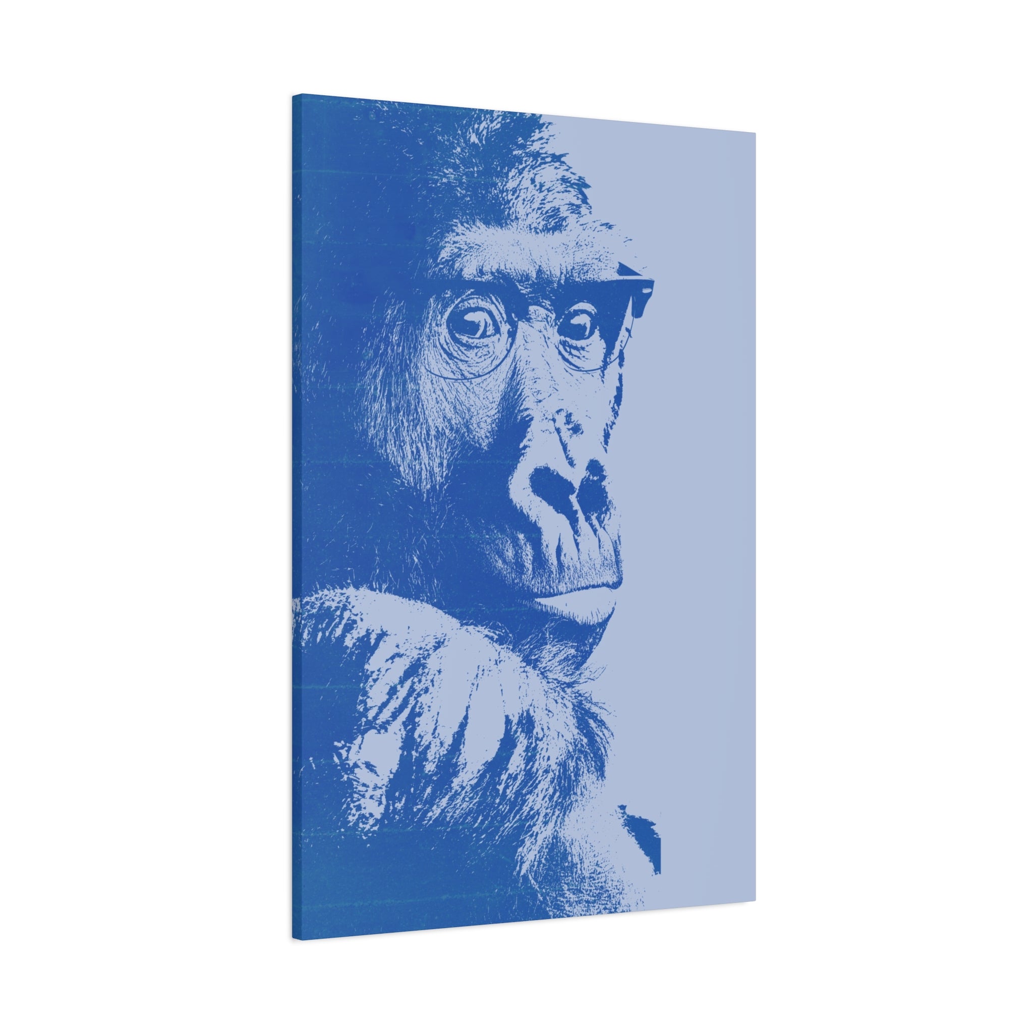 Educated Gorilla Canvas Wall Art - Abstract Modern Primate Decor