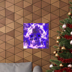 Vaporwaave Neon Skull Matte Poster Print