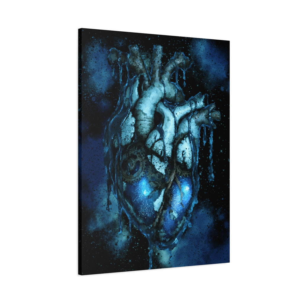 Galaxy Heart Canvas Wall Art - Cosmic Anatomical Space Love Decor