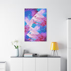 Trippy Pink and Blue Fractal Canvas Art | Surreal Abstract Sacred Geometry Wall Decor