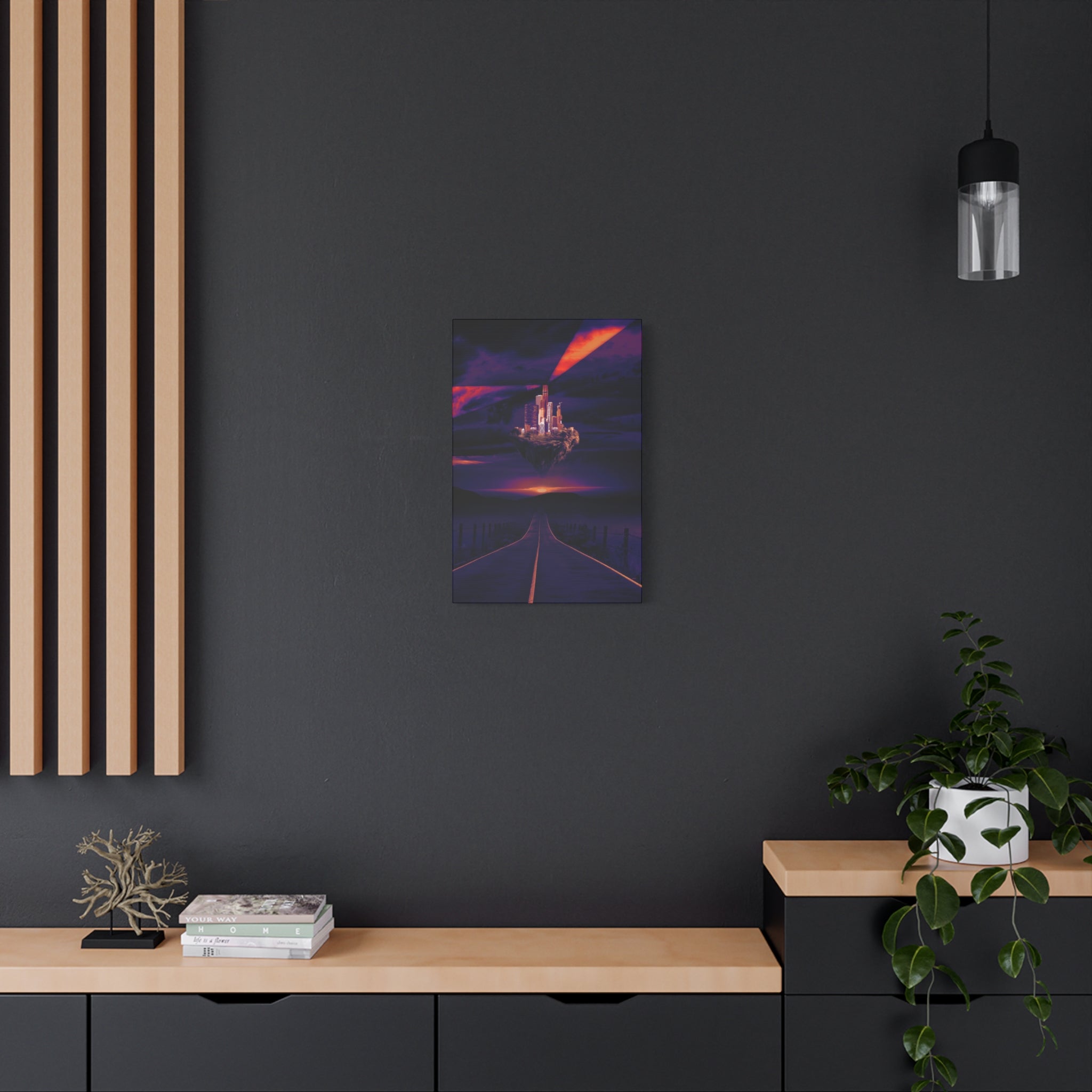 Abandoned City Canvas Wall Art - Sci-Fi Desert Ruins Decor