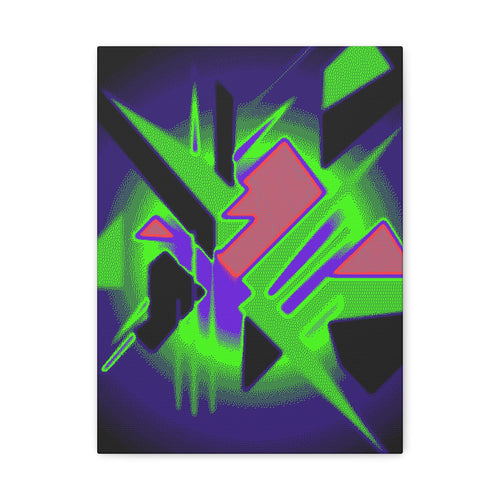 90s Paranoia Canvas Wall Art - Grunge Glitch Trippy Decor