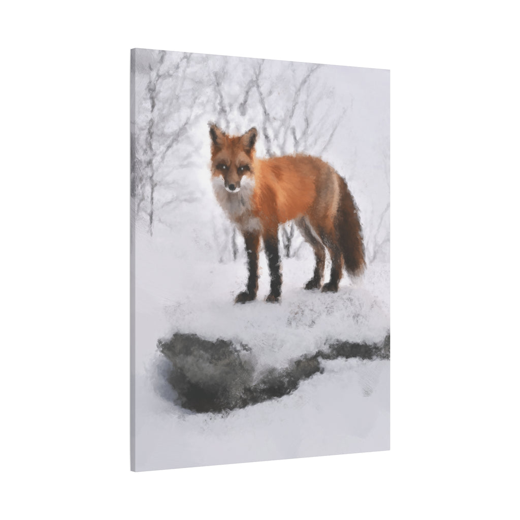 Spirit of the Fox Canvas Wall Art - Psychedelic Geometric Wildlife Decor