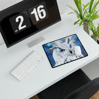 Frost Owl Desk Mat - Winter Forest Bird Mouse Pad