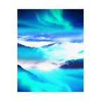 Starry Mountain Sky Poster - Aurora Borealis Art Print