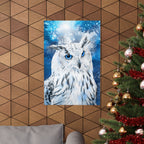 Frost Owl Poster Print - Winter Woodland Bird Art