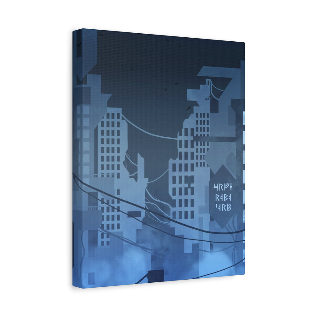 City Lights Canvas Wall Art - Neon Cyberpunk Cityscape Decor