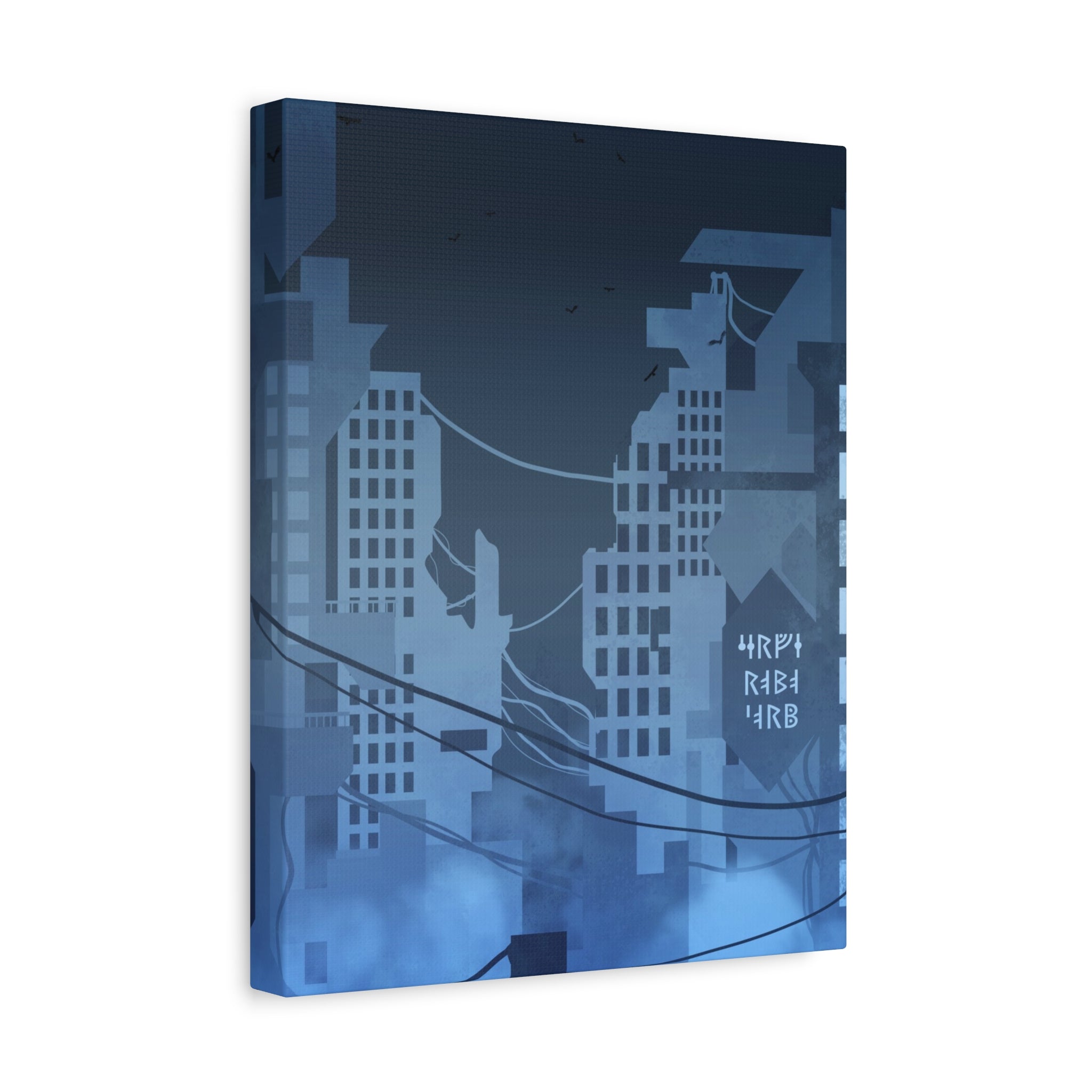 City Lights Canvas Wall Art - Neon Cyberpunk Cityscape Decor