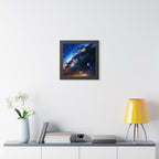 Space Sunrise Framed Poster - Cosmic Galaxy Sunrise Wall Art