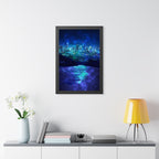 Cosmic Frosted City Skyline Poster - Galactic Winter Cityscape