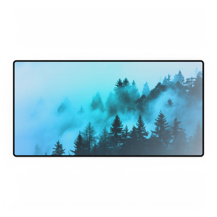 Blue Mountain Fog Mouse Pad - Misty Landscape Desk Mat