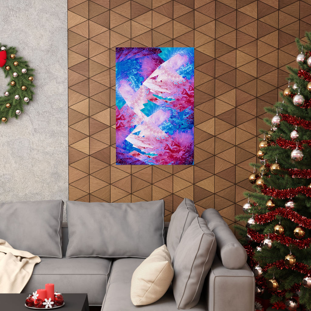 Trippy pink and blue Fractal Matte Poster Print