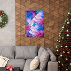 Trippy pink and blue Fractal Matte Poster Print