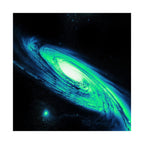 Vaporwave Green and Blue Spiral Galaxy Matte Poster Print