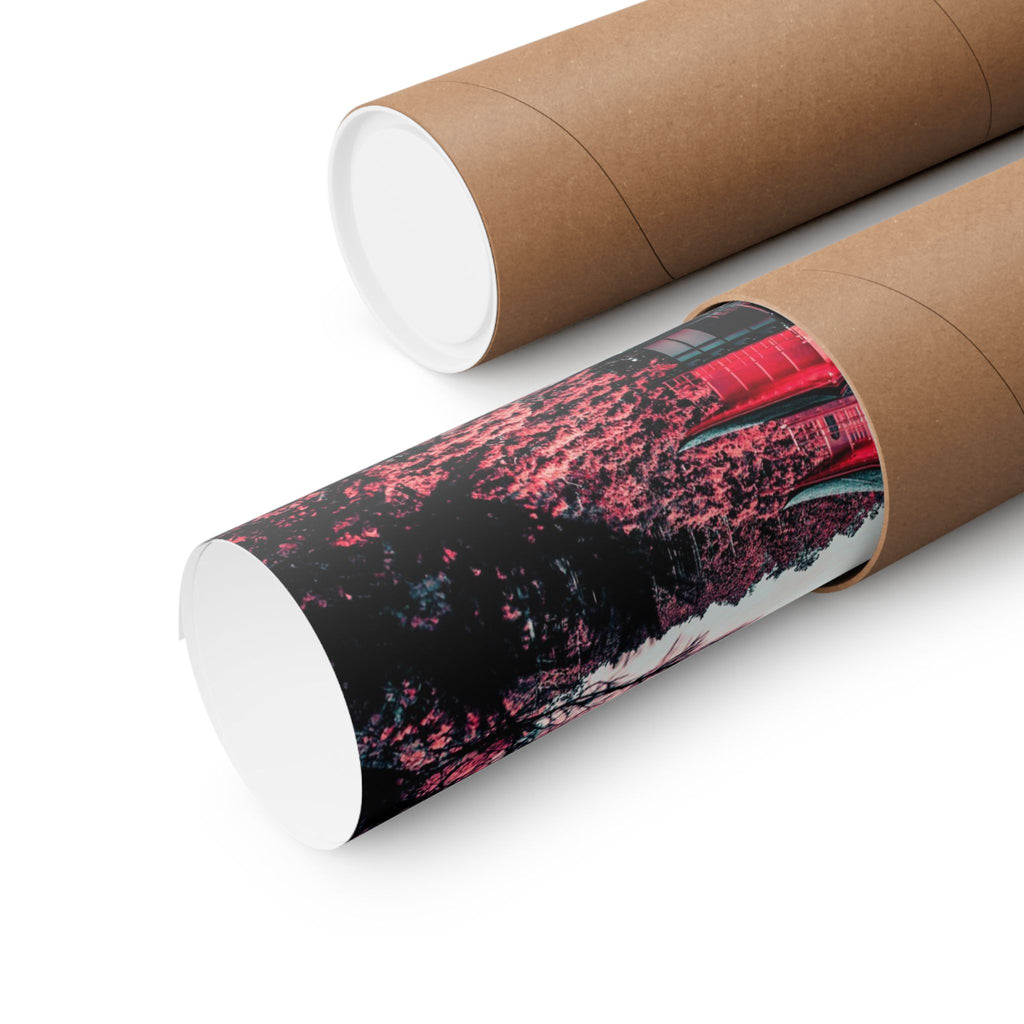 Red Forest Poster - Abstract Crimson Landscape Art Print