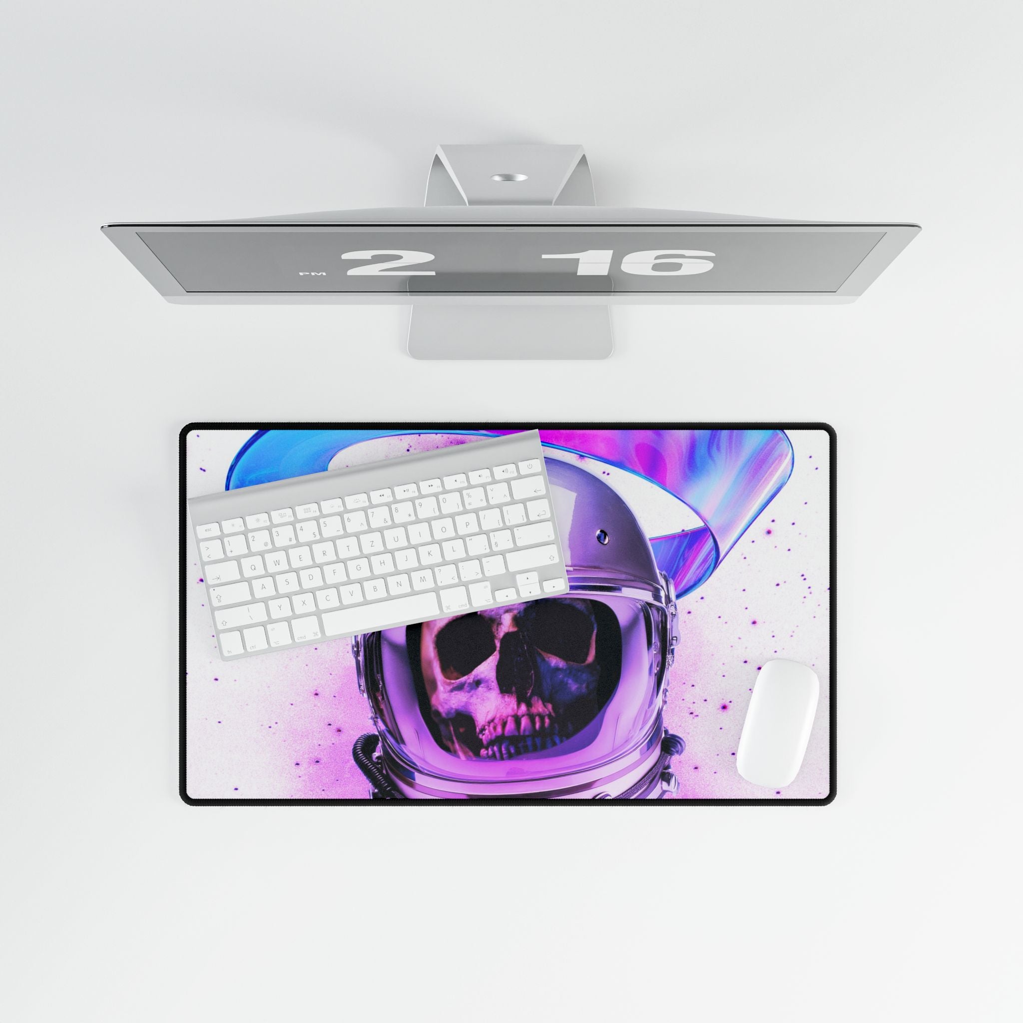 Astronaut Skeleton Skull Desk Mat - Dark Space Gaming Mat