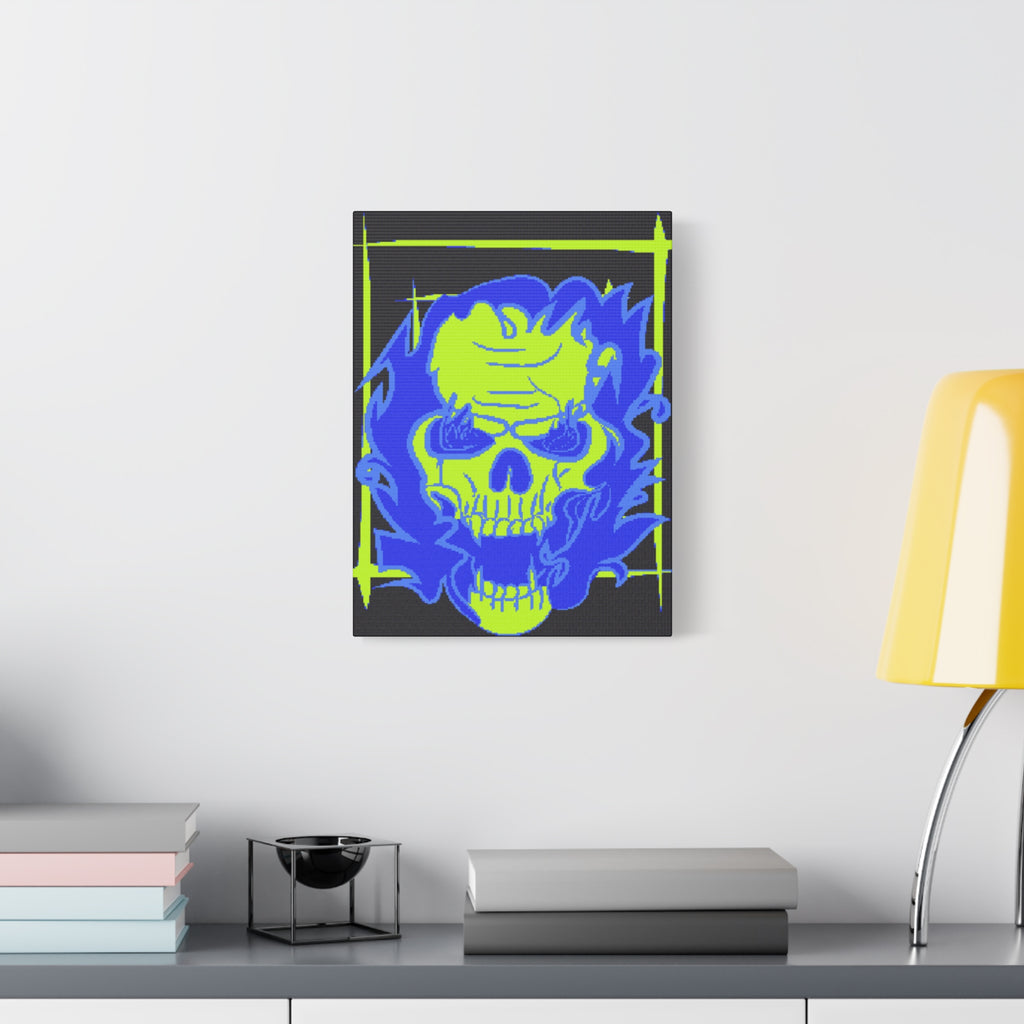 Skull of Mental Fire Canvas Wall Art - Psychedelic Gothic Decor