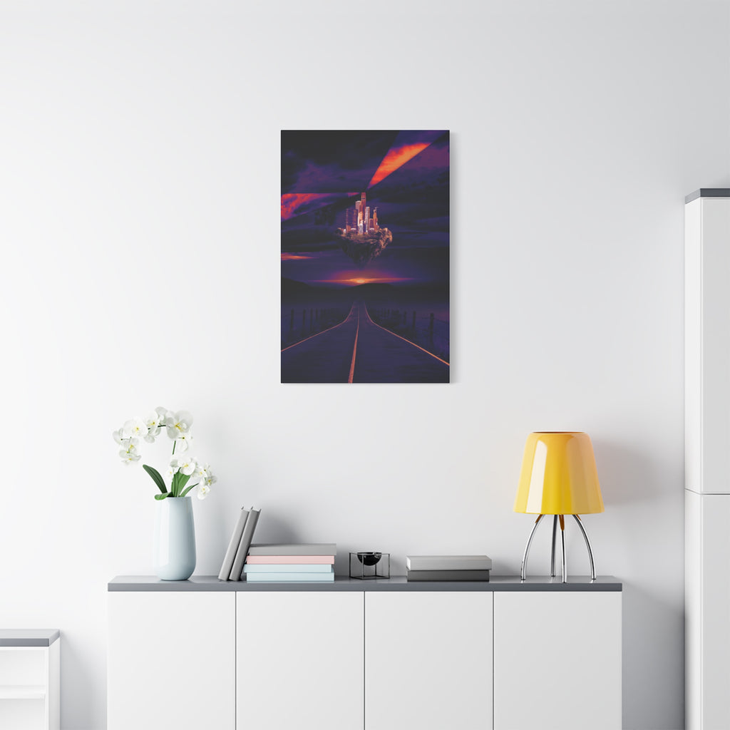 Abandoned City Canvas Wall Art - Sci-Fi Desert Ruins Decor