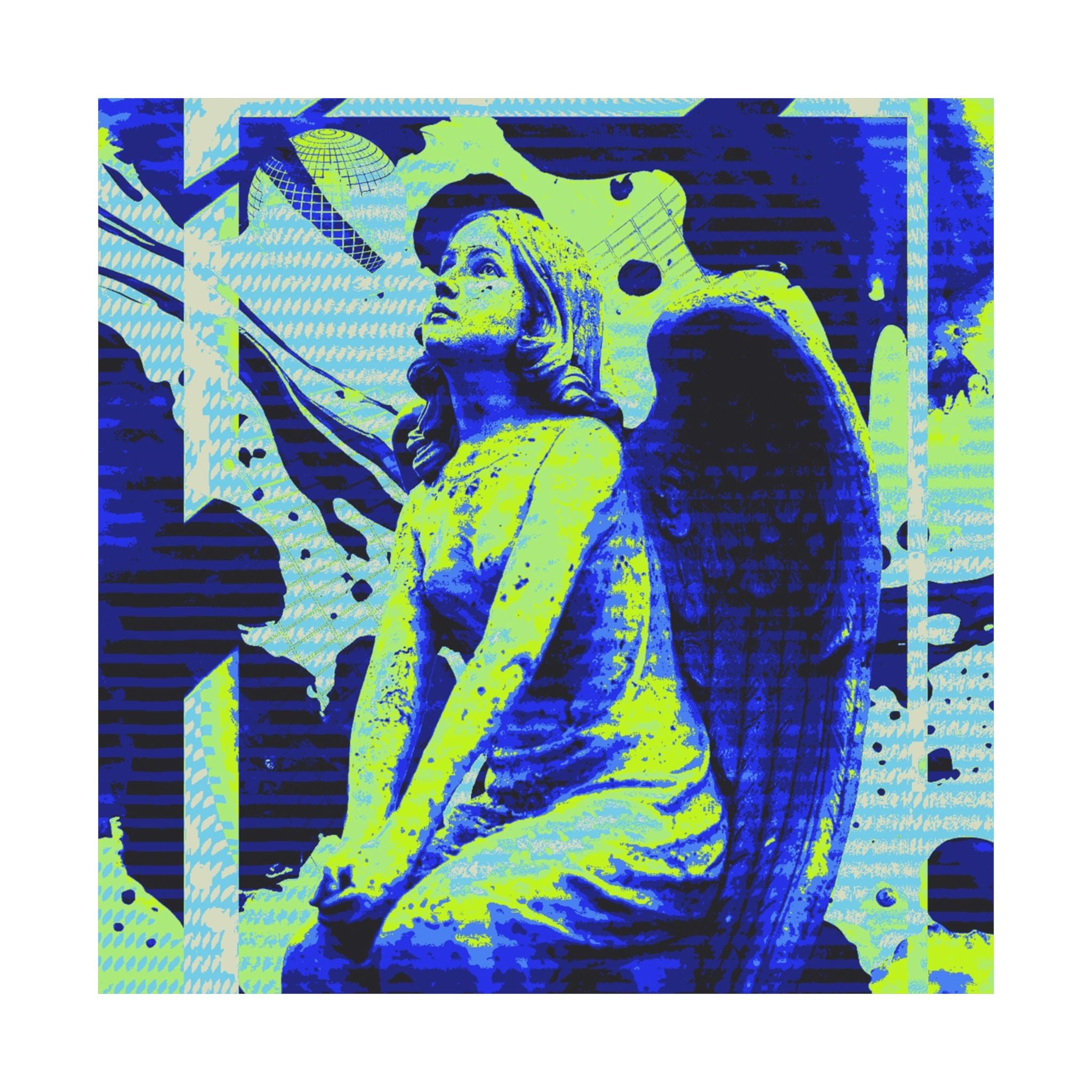 Stone Angel Vaporwave Matte Poster Print