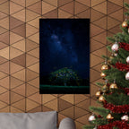 The Great Fairy Tree - Stunning Matte Vertical Poster for Home Decor - Night Sky Art Featuring Fireflies & Stars