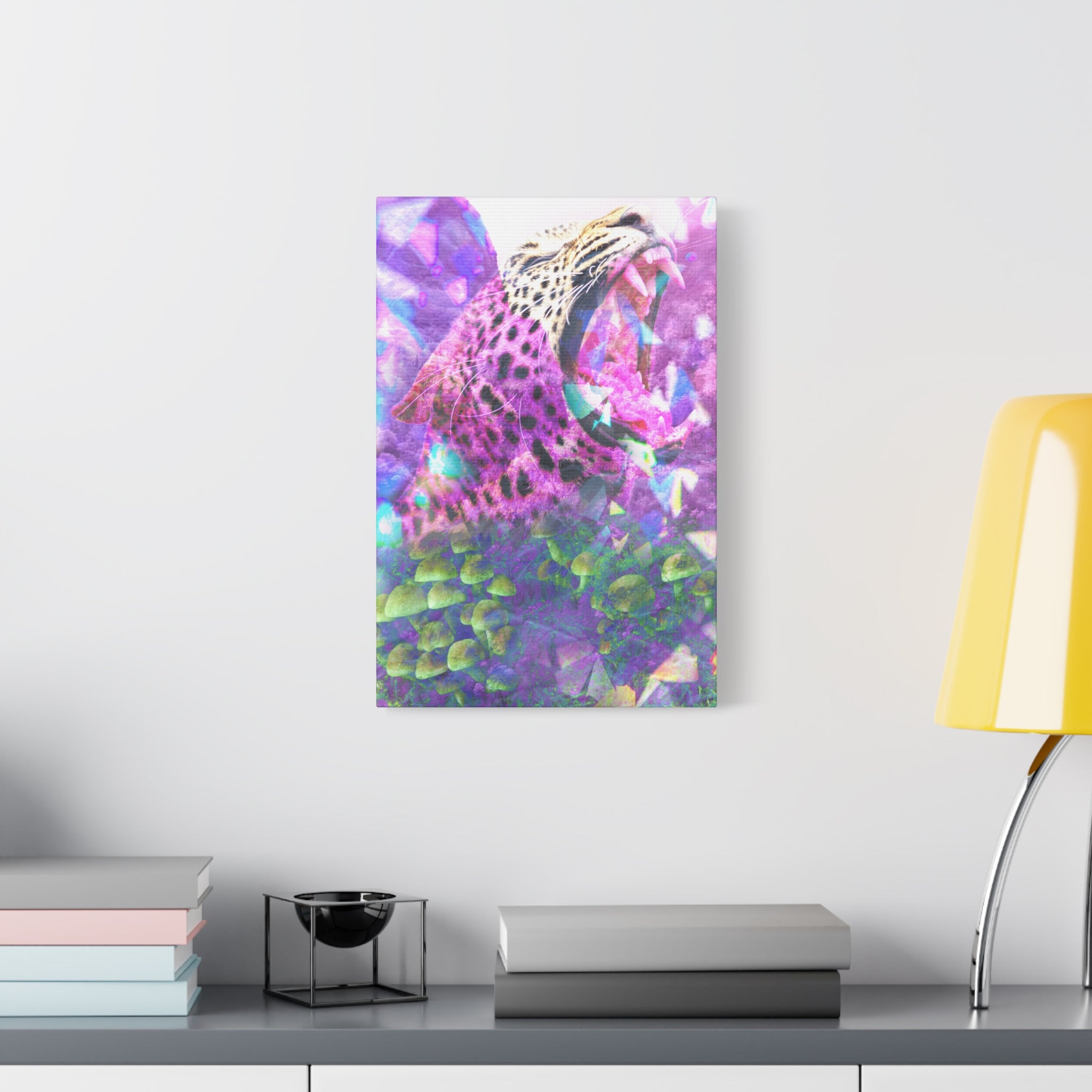 Vibrant Roaring Leopard Matte Canvas Wall Art