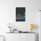 Cyberpunk Harbor Canvas Wall Art - Futuristic Sci-Fi City Decor