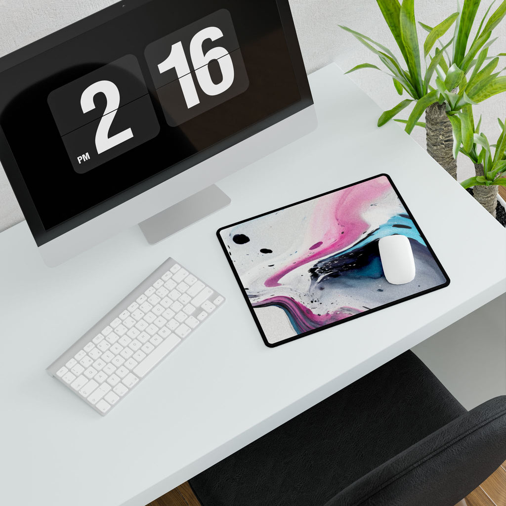 Liquid Dream Desk Mat - Swirling Mix Blue Pink Mouse Pad