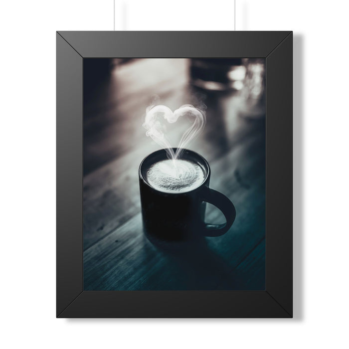 Coffee Love Framed Poster - Cozy Cafe Aesthetic Wall Art